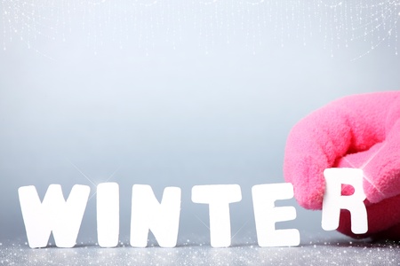 A picture of word winter in snowy and cold surroundingの写真素材