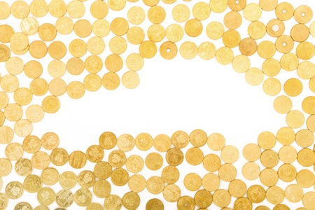 A picture of a shape of a car created with golden coinsの写真素材