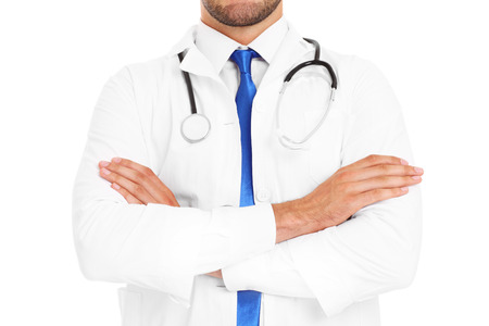 Midsection of a doctorの写真素材