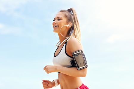 Woman jogging on the beach