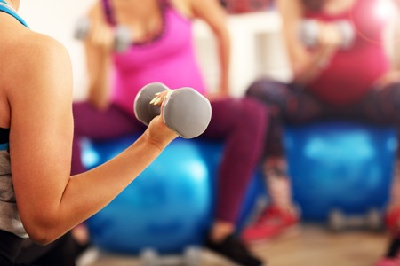 Group of pregnant women during fitness classの写真素材