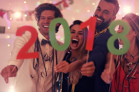 Picture showing group of friends having fun with at Party
