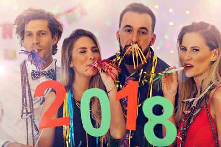 Picture showing group of friends having fun with at Party