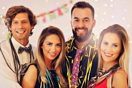 Picture showing group of friends having fun with at Party