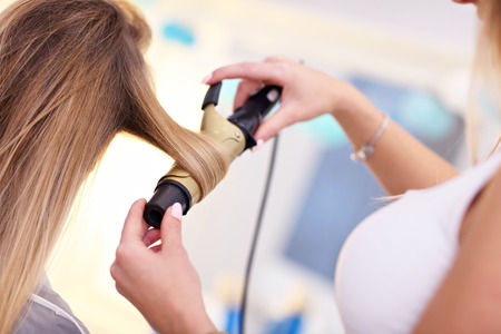 Adult woman at the hair salonの写真素材