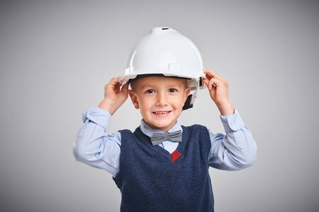 Picture of a boy posing over white backgroundの写真素材