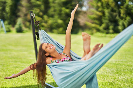 Pretty woman Relaxing In Hammock
