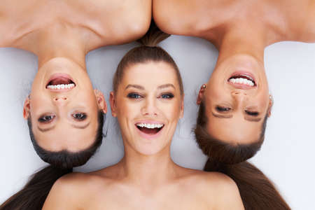 Diverse group of women isolated over backgroundの写真素材