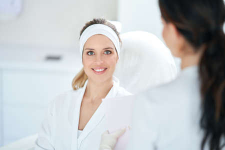 A scene of medical cosmetology treatments botulinum injection.