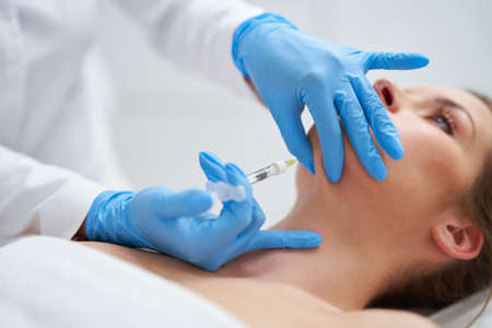 Picture of lipolysis treatment on different parts of woman bodyの写真素材