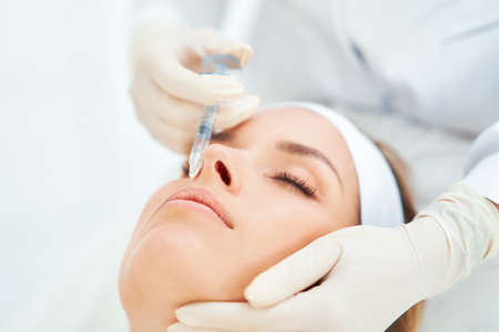 A scene of medical cosmetology treatments botulinum injection.