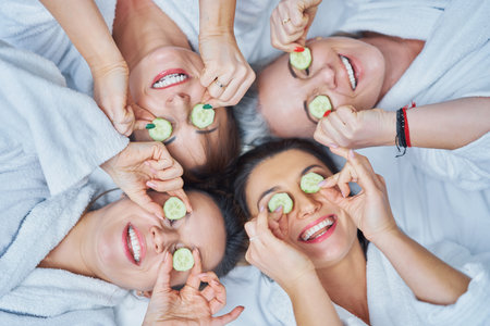 Picture of spa party at the hotelの写真素材