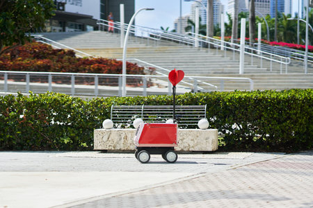 Picture from Miami of self driving food deliveryの写真素材