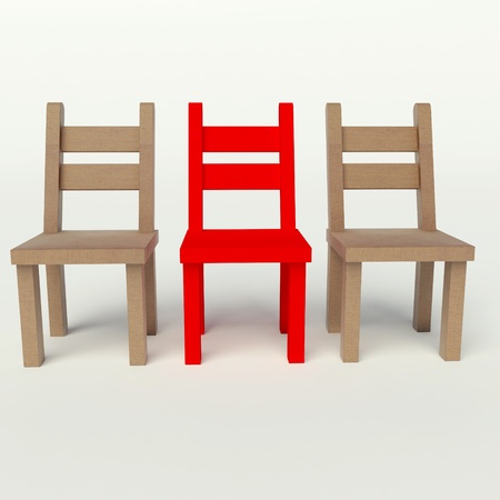 wooden chair on a white backgroundの写真素材