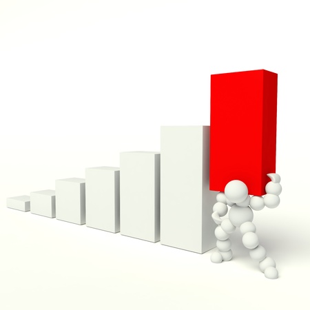 busines graph on a white backgroundの写真素材