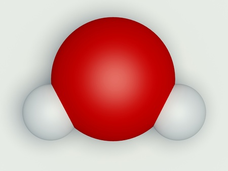 H20 molecule on a white backgroundの写真素材
