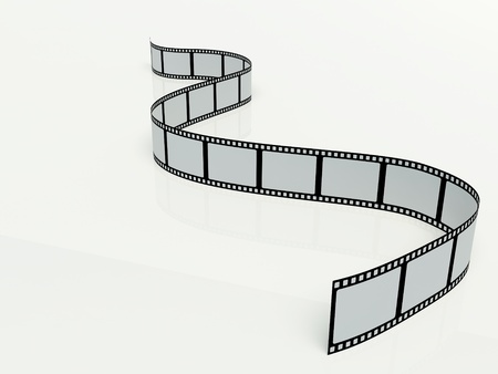 Blank film strip on a white backgroundの写真素材