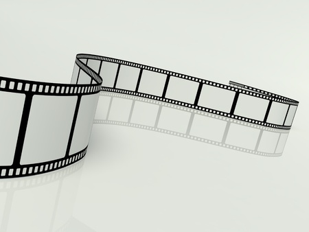 Blank film strip on a white backgroundの写真素材