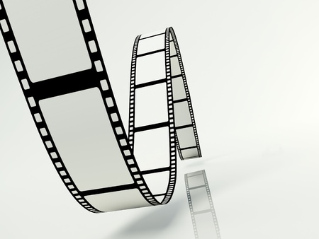 Blank film strip on a white backgroundの写真素材