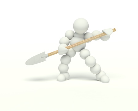 work on the road with a shovelの写真素材