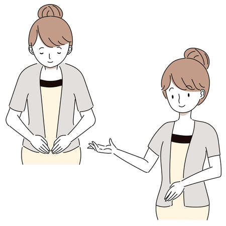 Illustration of an esthetician woman doing guidanceのイラスト素材