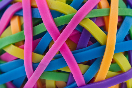 Horizontal macro of a rubber elastic band ballの写真素材