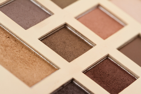 perspective view of makeup kit with vintage colors and nuancesの写真素材