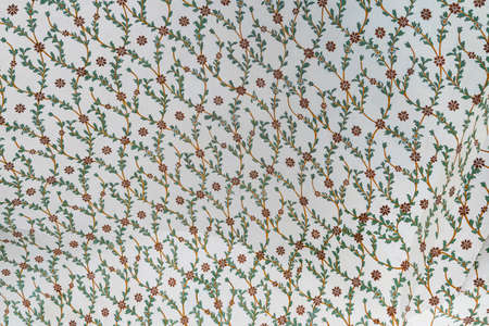 front view close up of Islamic ottoman era ceiling ornament decoration in Topkapi Palace museum...
