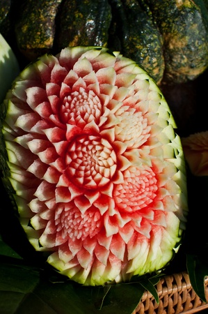 Watermelon carvingの写真素材