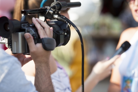 tv interviewの写真素材