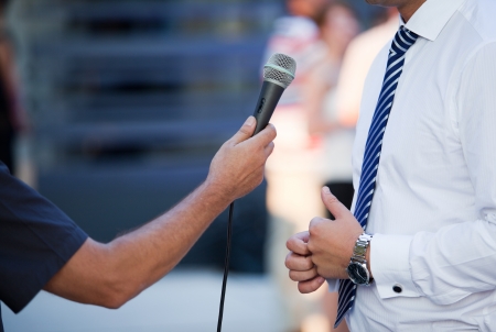 interview with a businessmanの写真素材