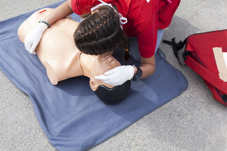 First aid training detailの写真素材