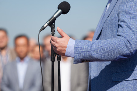 Politician or businessman speechの写真素材