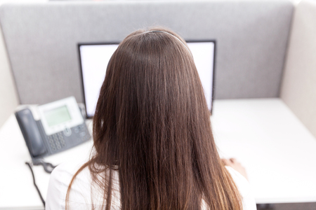 Female operator at call centerの写真素材