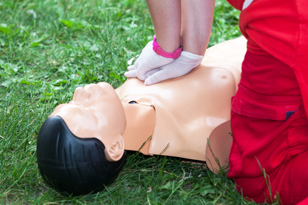 First aid and CPR trainingの写真素材