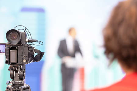 News conference or press briefingの写真素材