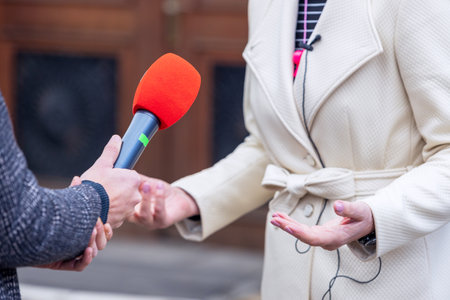 News interview with whistleblowerの写真素材