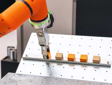 Robotic or robot arm for industrial pick and place, insertion, quality testing or machine tendingの写真素材