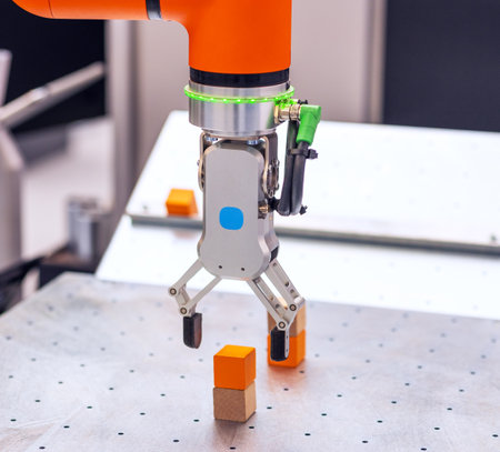 Robotic or robot arm for industrial pick and place, insertion, quality testing or machine tendingの写真素材