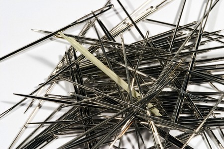 Hay in a needlestack, a cliche reversed.の写真素材