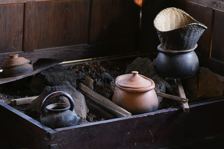 Old ancient Pottery in thailandの写真素材