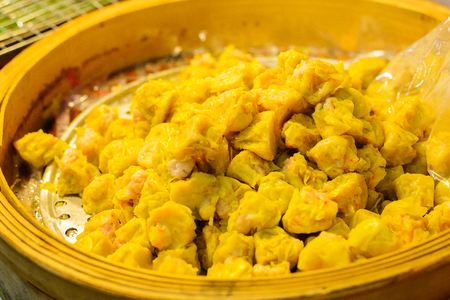 Chinese steamed shrimp or pork dumpling the kind of delicious Chinese snacks.の写真素材
