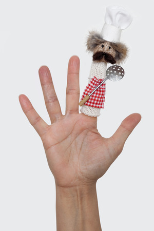 chef finger puppetの写真素材