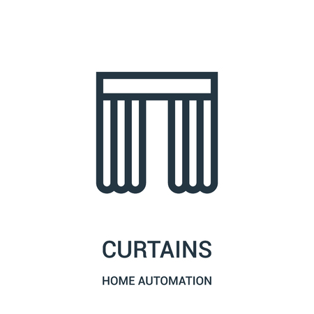 curtains icon isolated on white background from home automation collection.のイラスト素材