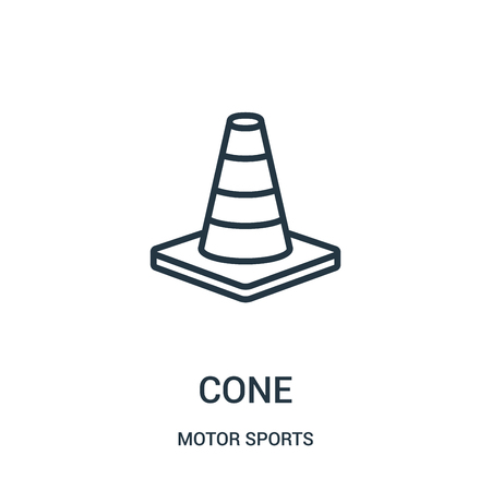 cone icon vector from motor sports collection. Thin line cone outline icon vector illustration. Linear symbol for use on web and mobile apps, logo, print media.のイラスト素材