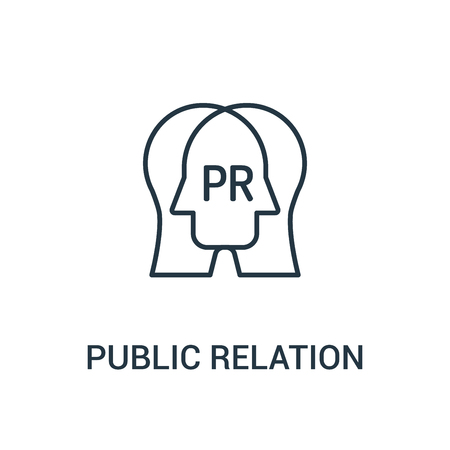 public relation icon vector from ads collection. Thin line public relation outline icon vector illustration. Linear symbol for use on web and mobile apps, logo, print media.のイラスト素材