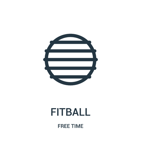 fitball icon vector from free time collection. Thin line fitball outline icon vector illustration. Linear symbol for use on web and mobile apps, logo, print media.のイラスト素材