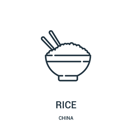 Rice Icon Vector From China Collection Thin Line Rice Outline Icon Vector Illustration Linear Symbol For Use On Web And Mobile Apps Logo Print Media イメージマート