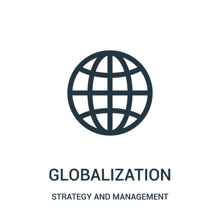 globalization icon vector from strategy and management collection. Thin line globalization outline icon vector illustration. Linear symbol for use on web and mobile apps, logo, print media.のイラスト素材
