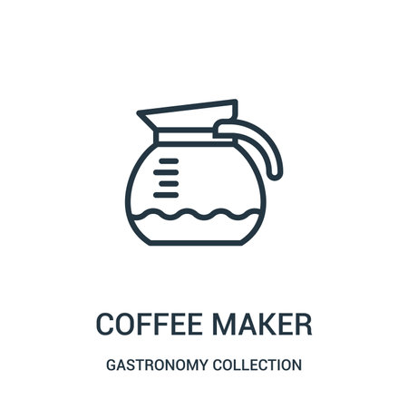 coffee maker icon vector from gastronomy collection collection. Thin line coffee maker outline icon vector illustration. Linear symbol for use on web and mobile apps, logo, print media.のイラスト素材